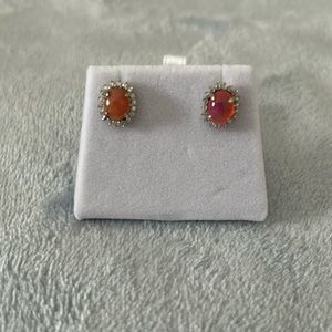 Fire Opal Studs